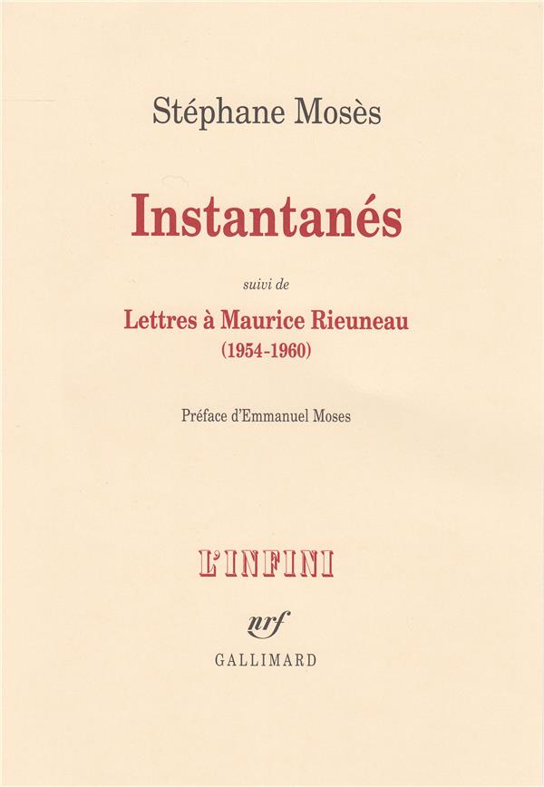 INSTANTANES/LETTRES A MAURICE RIEUNEAU (1954-1960)