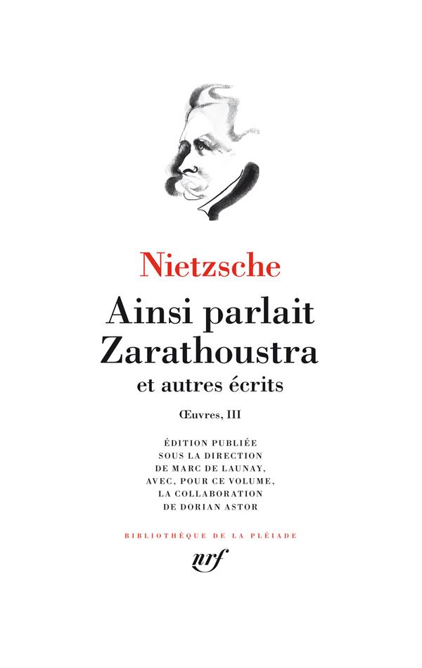 OEUVRES - VOL03 - AINSI PARLAIT ZARATHOUSTRA ET AUTRES RECITS