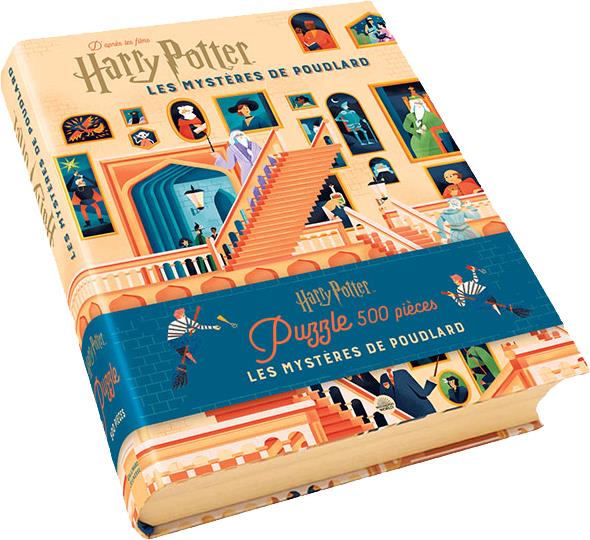 couverture du livre HARRY POTTER - LES MYSTERES DE POUDLARD - LIVRE ET PUZZLE 500 PIECES