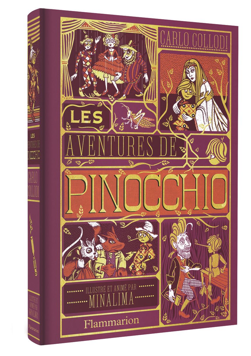 couverture du livre LES AVENTURES DE PINOCCHIO - ILLUSTRE ET ANIME PAR MINALIMA