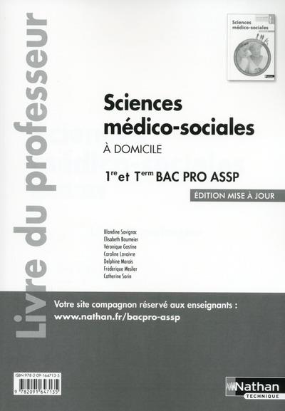 SCIENCES MEDICO-SOCIALES 1ERE/TERM BAC PRO ASSP OPTION A DOMICILE - PROFESSEUR - 2016