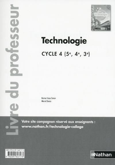 TECHNOLOGIE CYCLE 4 (5EME/4EME/3EME) - PROFESSEUR - 2016