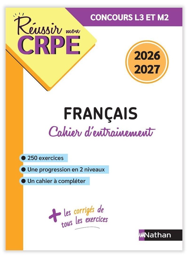 REUSSIR MON CRPE - MON CAHIER D'ENTRAINEMENT FRANCAIS - M1 M2 - CONCOURS 2026