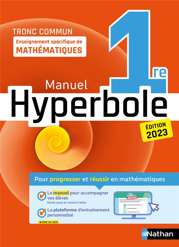 HYPERBOLE-1ERE- ENSEIGNEMENT SPECIFIQUE - MANUEL - 2023