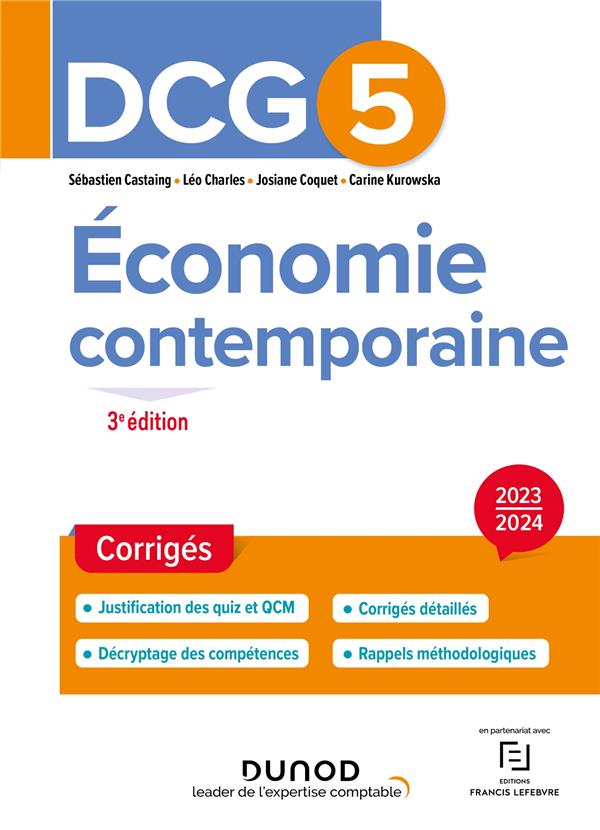 DCG 5 ECONOMIE CONTEMPORAINE - T01 - DCG 5 - ECONOMIE CONTEMPORAINE - CORRIGES 2023-2024