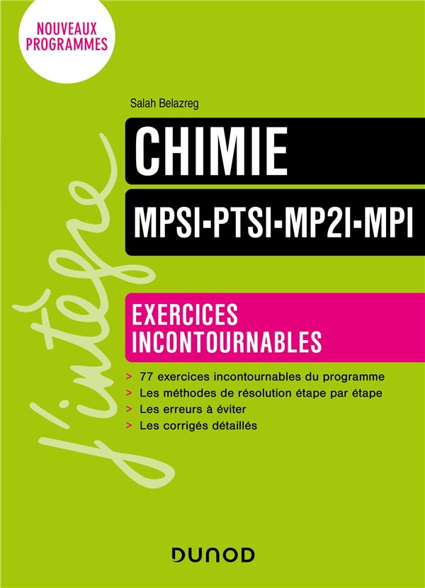 CHIMIE EXERCICES INCONTOURNABLES MPSI-PTSI-MP2I-MPI