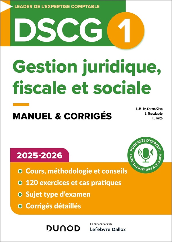 DSCG1 - GESTION JURIDIQUE, FISCALE ET SOCIALE - MANUEL 2025-2026
