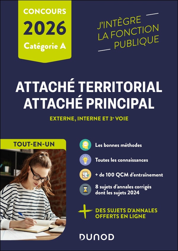 CONCOURS ATTACHE TERRITORIAL, ATTACHE PRINCIPAL - TOUT-EN-UN - 2026 - EXTERNE, INTERNE ET 3E VOIE