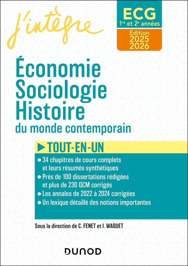 ECG 1 ET ECG 2 - ECONOMIE, SOCIOLOGIE, HISTOIRE DU MONDE CONTEMPORAIN 2025-2026 - TOUT-EN-UN