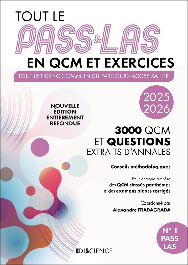 TOUT LE PASS & LAS EN QCM ET EXERCICES 2025-2026 - TOUT LE TRONC COMMUN DU PARCOURS ACCES SANTE