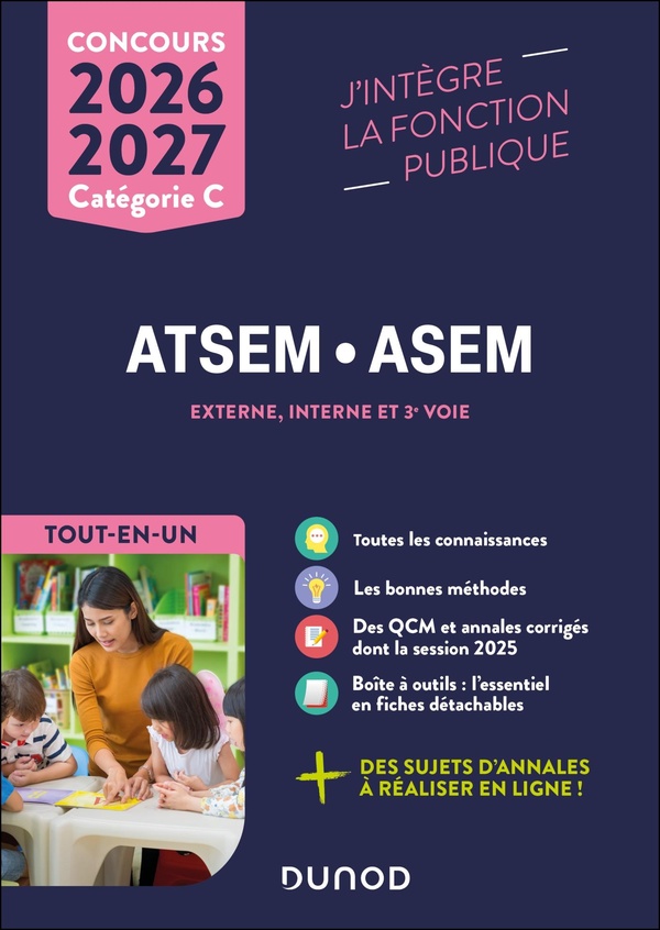 FONCTION PUBLIQUE TERRITORIALE - CONCOURS ATSEM ASEM - TOUT-EN-UN - 2026-2027 - EXTERNE, INTERNE ET