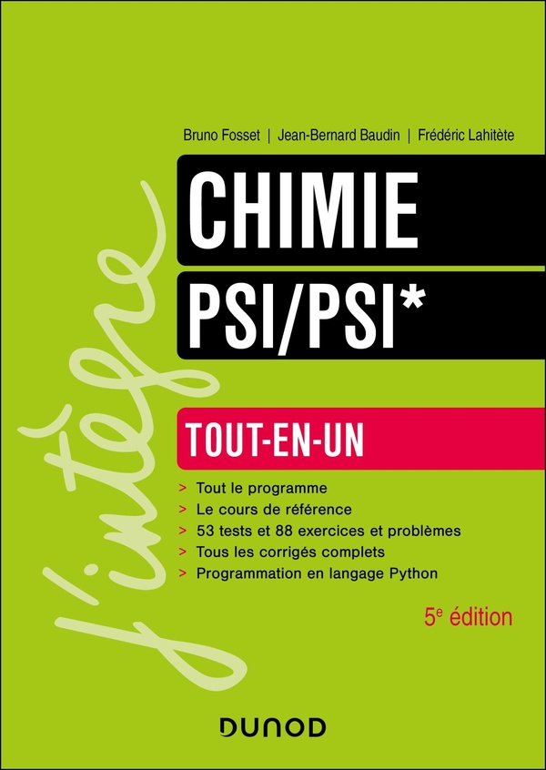 CHIMIE TOUT-EN-UN PSI/PSI* - 5E ED.