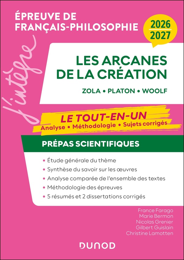 MANUEL PREPAS SCIENTIFIQUES LES ARCANES DE LA CREATION FRANCAIS-PHILOSOPHIE - 2026-2027