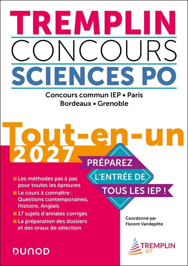 TREMPLIN CONCOURS SCIENCES PO TOUT-EN-UN 2027 - CONCOURS COMMUN IEP, PARIS, BORDEAUX, GRENOBLE