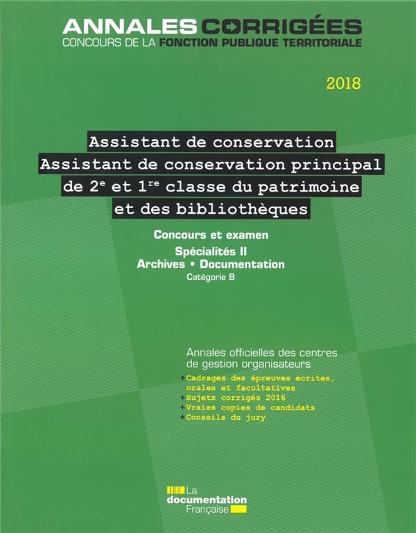 ASSISTANT DE CONSERVATION PRINCIPAL DU PATRIMOINE (2E ET 1RE CLASSE)
