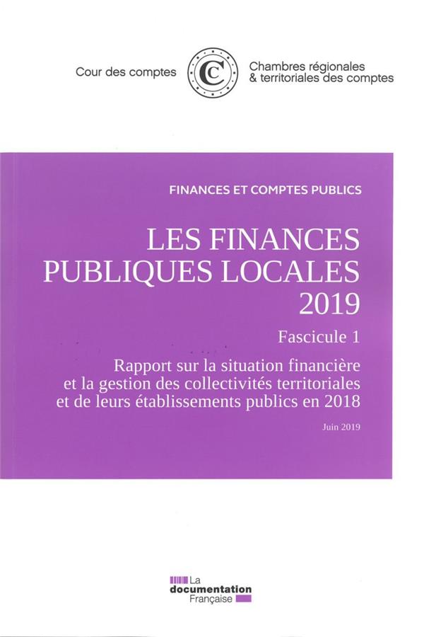 LES FINANCES PUBLIQUES LOCALES 2019 - RAPPORT SUR LA SITUATION