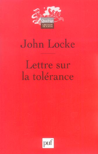 LETTRE SUR LA TOLERANCE - TEXTE LATIN ET TRADUCTION FRANCAISE
