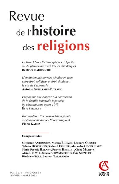 REVUE DE L'HISTOIRE DES RELIGIONS - N 1/2022 VARIA