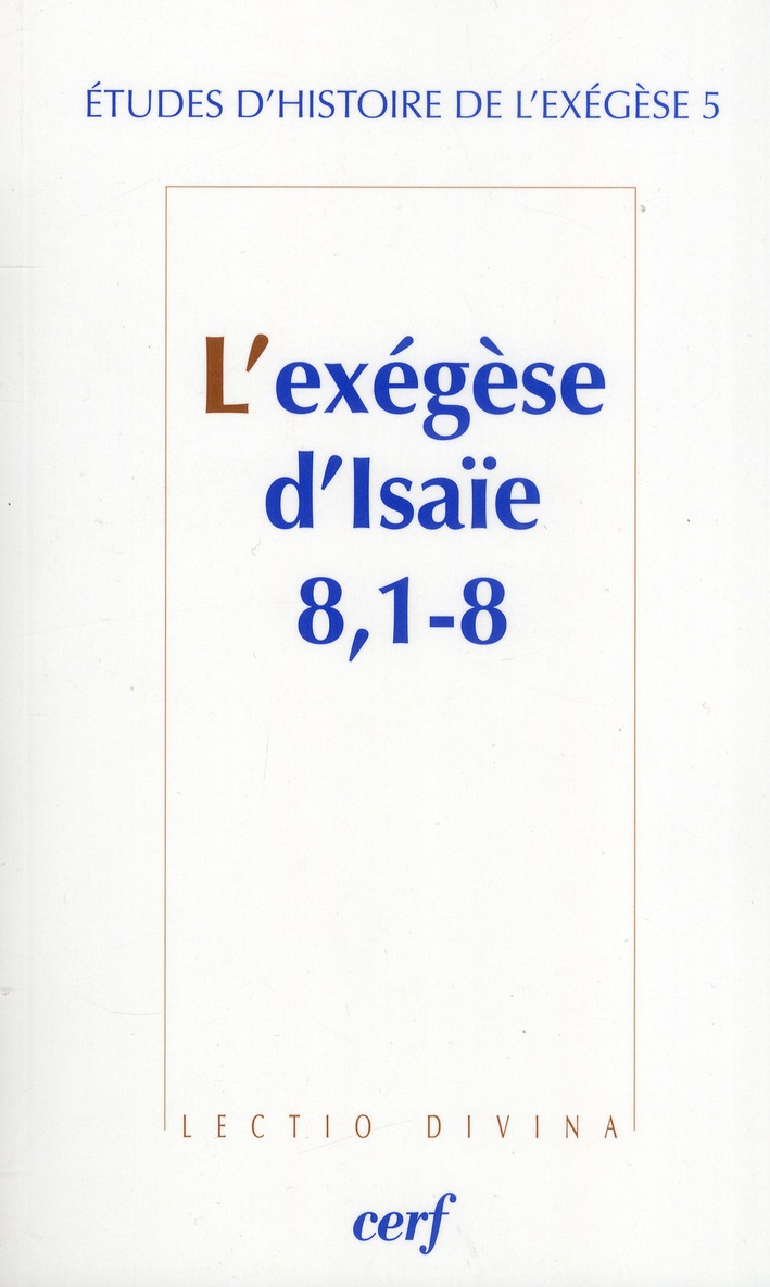 L'EXEGESE D'ISAIE 8 - 1-8