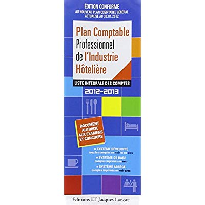 PACK 12/13 PLAN COMPTABLE HOTELIER