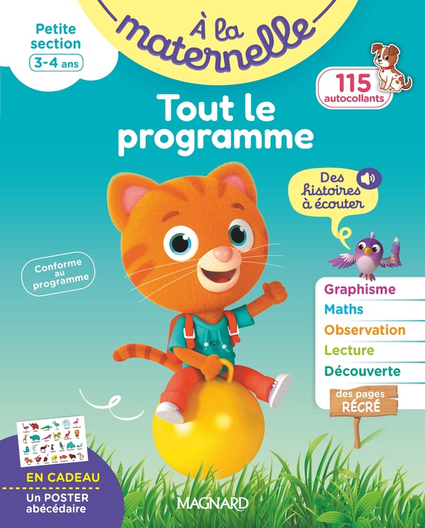 TOUT LE PROGRAMME PETITE SECTION 3-4 ANS - A LA MATERNELLE - TOUS LES APPRENTISSAGES DE PS