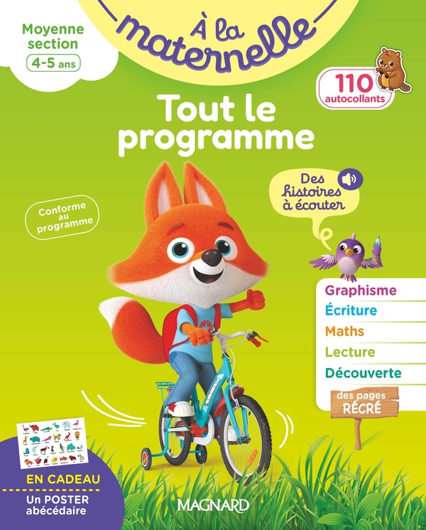 TOUT LE PROGRAMME MOYENNE SECTION 4-5 ANS - A LA MATERNELLE - TOUS LES APPRENTISSAGES DE MS