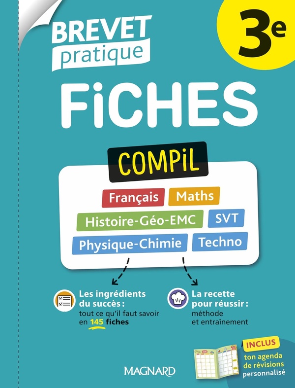 BREVET PRATIQUE 2026 - COMPIL DE FICHES 3E EXAMEN 3E - 145 FICHES DETACHABLES POUR REUSSIR L'EPREUVE