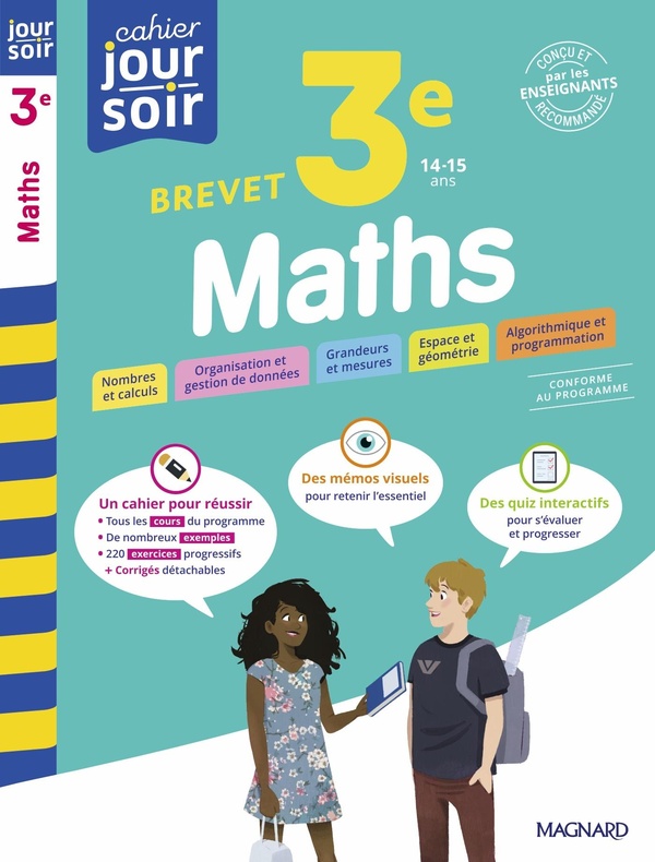 MATHS 3E - CAHIER JOUR SOIR - CONCU ET RECOMMANDE PAR LES ENSEIGNANTS