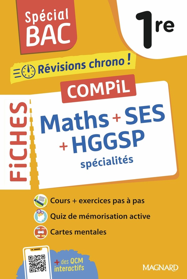 SPECIAL BAC 2026 - COMPIL DE FICHES MATHS - SES - HGGSP 1RE - TOUT LE PROGRAMME DES 3 SPECIALITES 1R