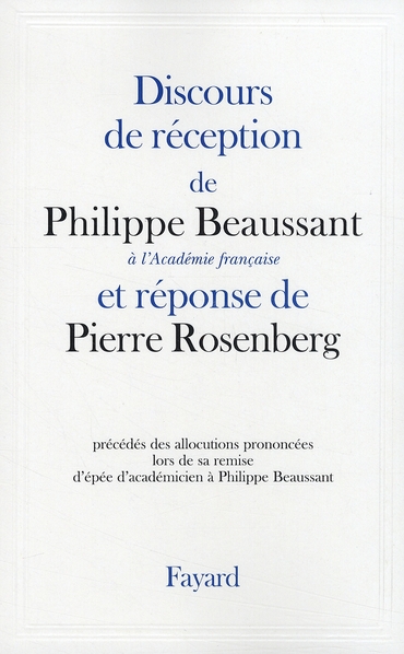 DISCOURS DE RECEPTION A L'ACADEMIE FRANCAISE