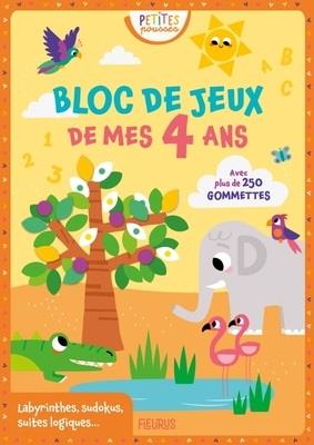 LE BLOC DE JEUX DE MES 4 ANS AVEC DES GOMMETTES