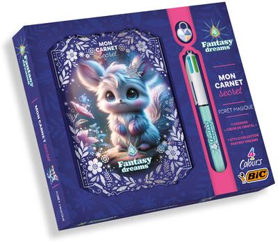 couverture du livre COFFRET CARNET SECRET AVEC BIC - FANTASY DREAMS (FORET MAGIQUE)