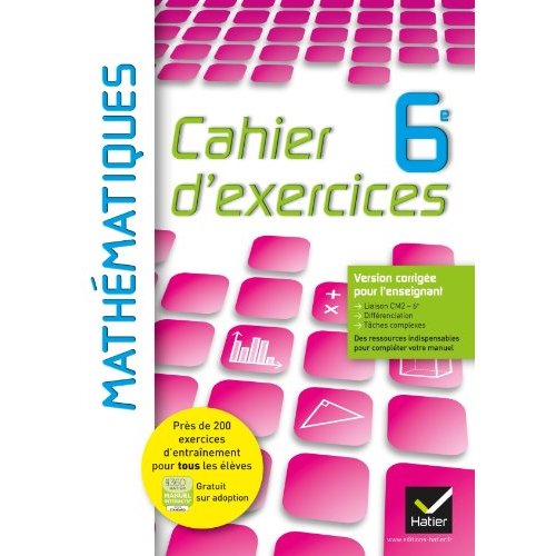CAHIER D'ACTIVITES DE RECHERCHE ET D'ENTRAINEMENT 6EME VERSION SPECIMEN ED. 2013
