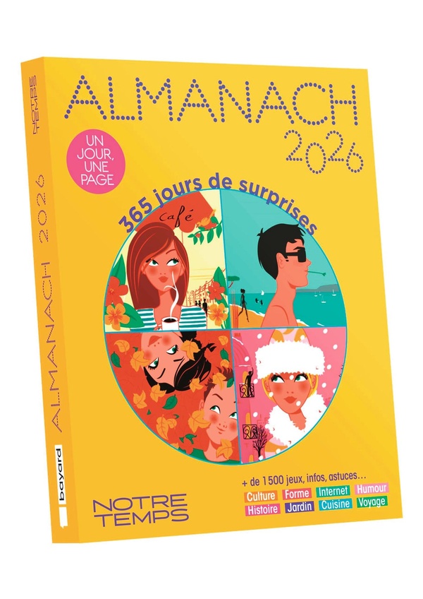 ALMANACH NOTRE TEMPS - EDITION 2026 - 365 JOURS DE SURPRISES - 1 JOUR = 1 PAGE - +1500 JEUX, INFOS,