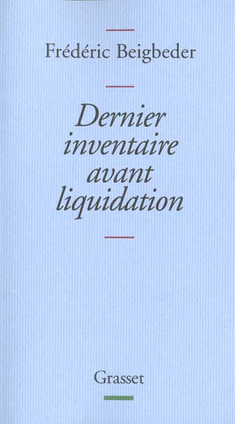 DERNIER INVENTAIRE AVANT LIQUIDATION