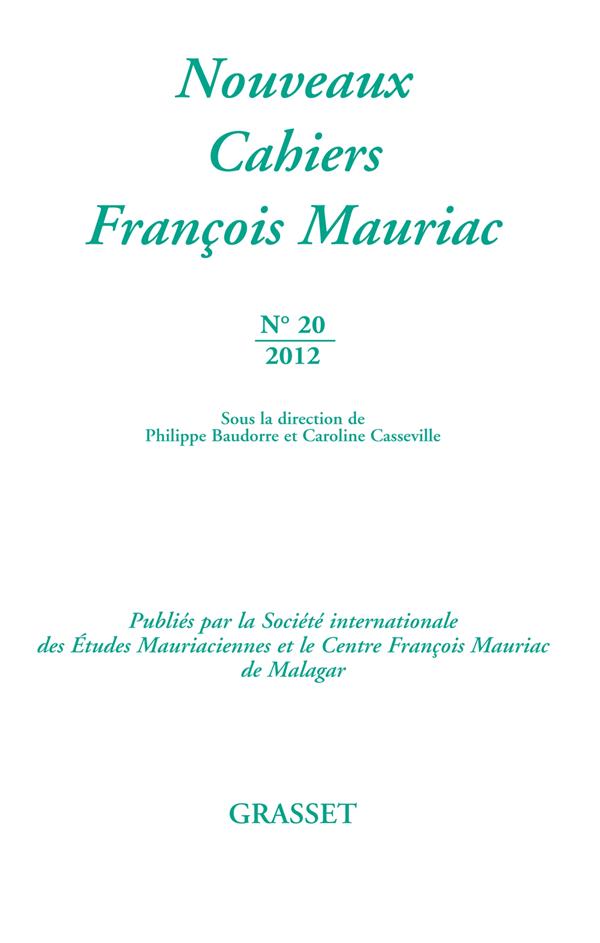 NOUVEAUX CAHIERS FRANCOIS MAURIAC N 20