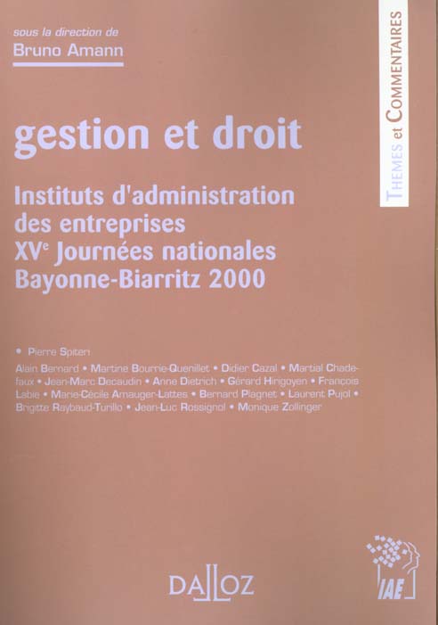 GESTION ET DROIT