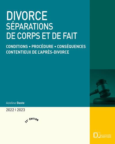 DIVORCE 2022/23 23ED - SEPARATIONS DE CORPS ET DE FAIT
