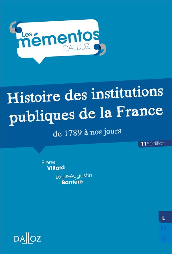 HISTOIRE DES INSTITUTIONS PUBLIQUES DE LA FRANCE DE 1789 A NOS JOURS