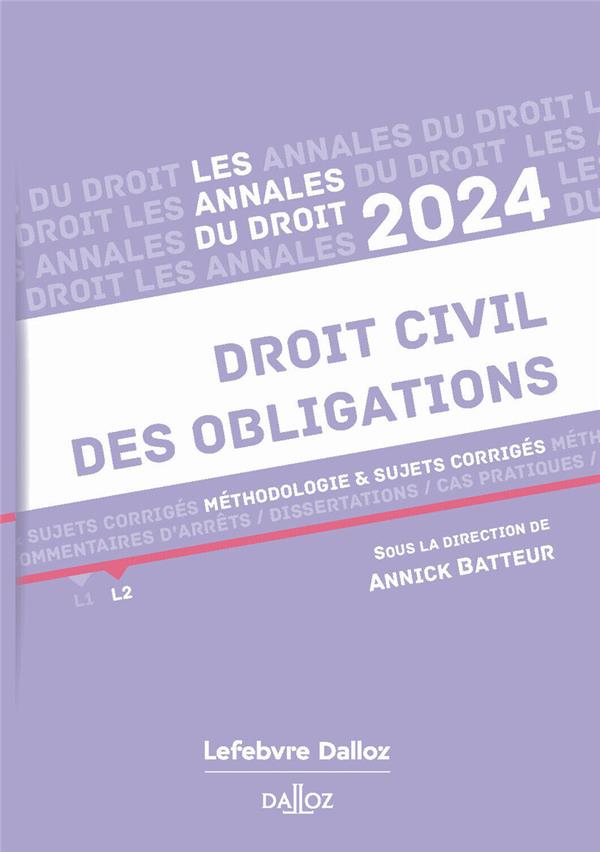 ANNALES DROIT CIVIL DES OBLIGATIONS 2024