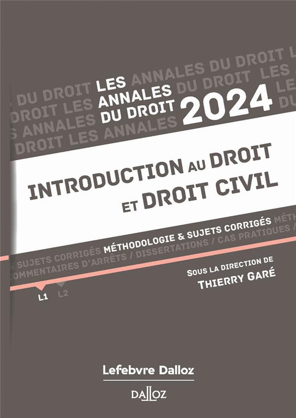 ANNALES INTRODUCTION AU DROIT ET DROIT CIVIL 2024