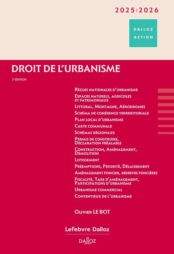 DROIT DE L'URBANISME 2025/2026. 2E ED.