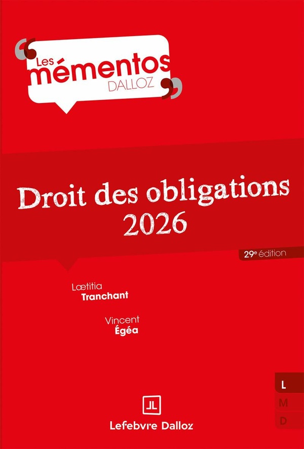 DROIT DES OBLIGATIONS 2026. 29E ED.