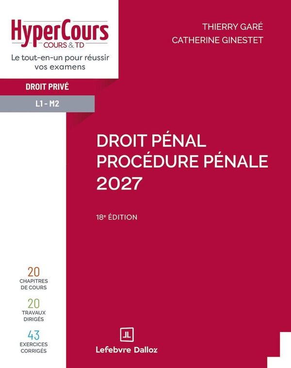 DROIT PENAL. PROCEDURE PENALE 2027. 18E ED.
