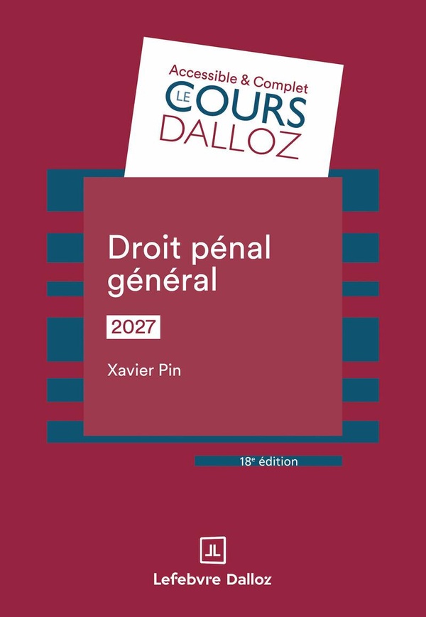 DROIT PENAL GENERAL 2027. 18E ED.