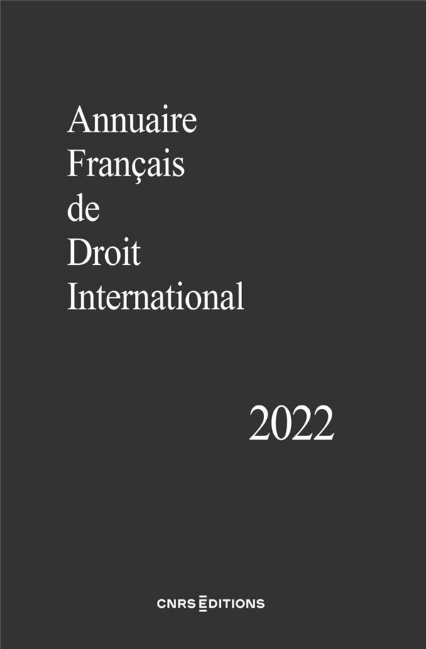 ANNUAIRE FRANCAIS DE DROIT INTERNATIONAL 68 - 2022