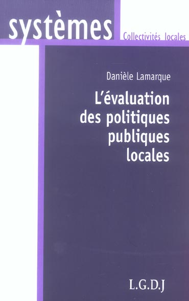 L'EVALUATION DES POLITIQUES PUBLIQUES LOCALES