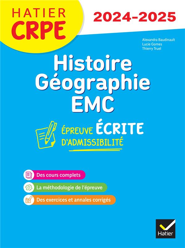 HISTOIRE-GEOGRAPHIE-EMC- CRPE 2024-2025 - EPREUVE ECRITE D'ADMISSIBILITE