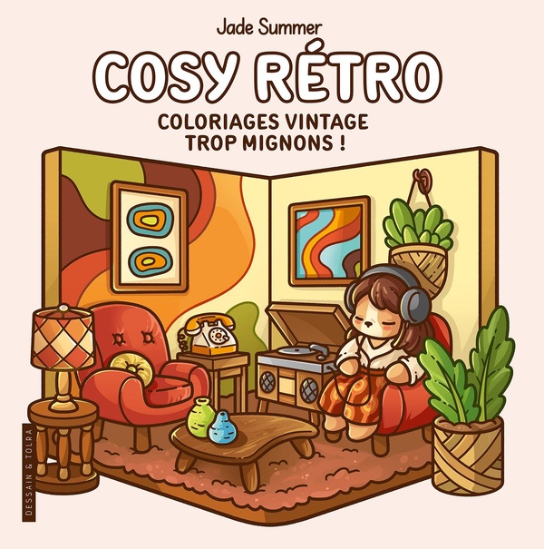 COSY RETRO - JADE SUMMER - RETRO ROOMS - COLORIAGES VINTAGE TROP MIGNONS - COSY COLO