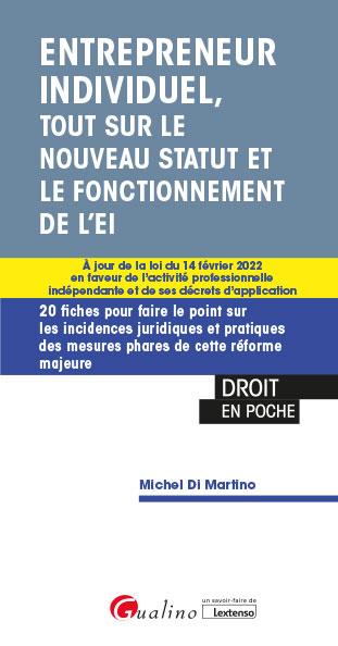 ENTREPRENEUR INDIVIDUEL, TOUT SUR LE NOUVEAU STATUT - 20 FICHES POUR FAIRE LE POINT SUR LES INCIDENC